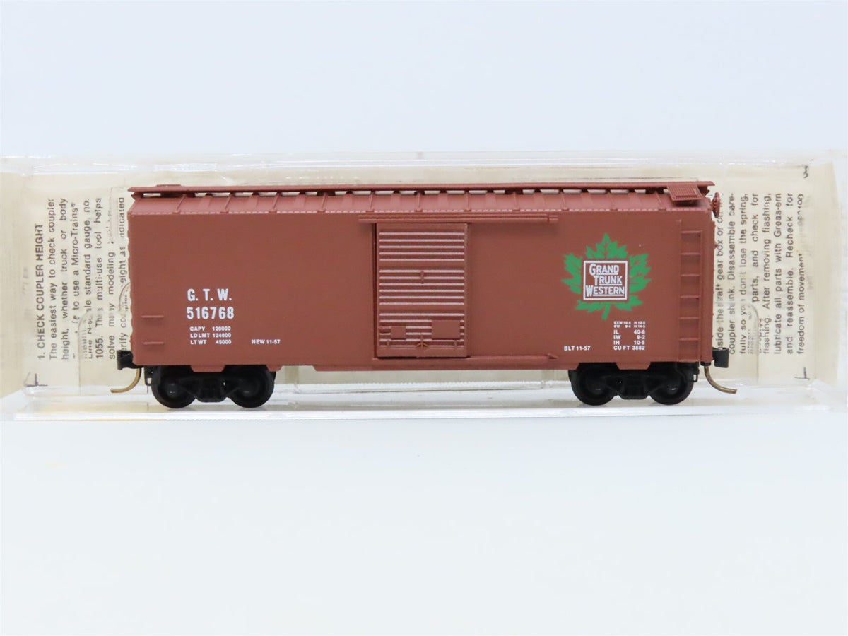 N Micro-Trains MTL #20010 GTW Grand Trunk Western 40&#39; Single Door Box Car 516768