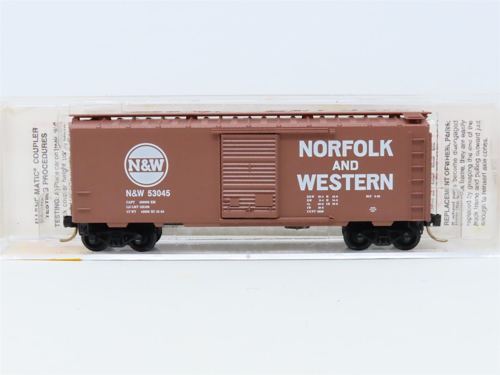 N Micro-Trains MTL #20039 N&W Norfolk And Western 40' Single Door Box Car #53045