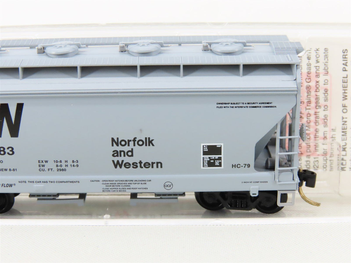 N Micro-Trains MTL 92050 N&amp;W Norfolk &amp; Western ACF 2-Bay Covered Hopper #180783