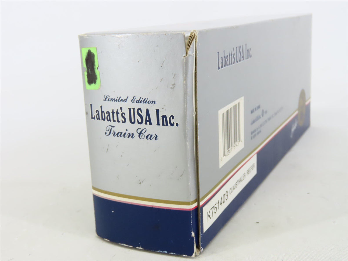 O27 Gauge 3-Rail Labatt&#39;s/K-Line K751403 Clausthaler Non-Alcoholic Beer Reefer