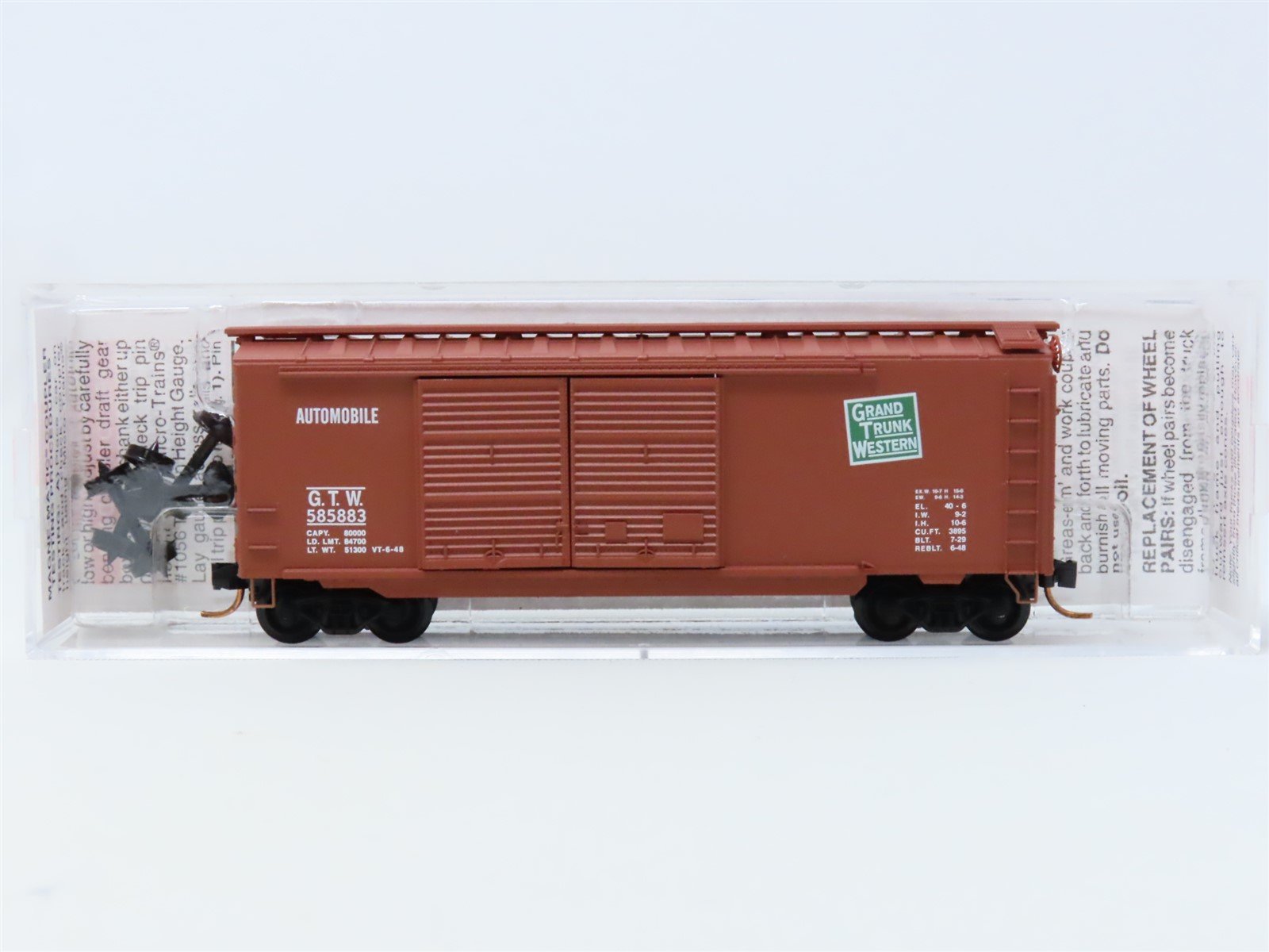 N Scale Micro-Trains MTL #02300170 GTW Grand Trunk Western 40' Box Car #585883