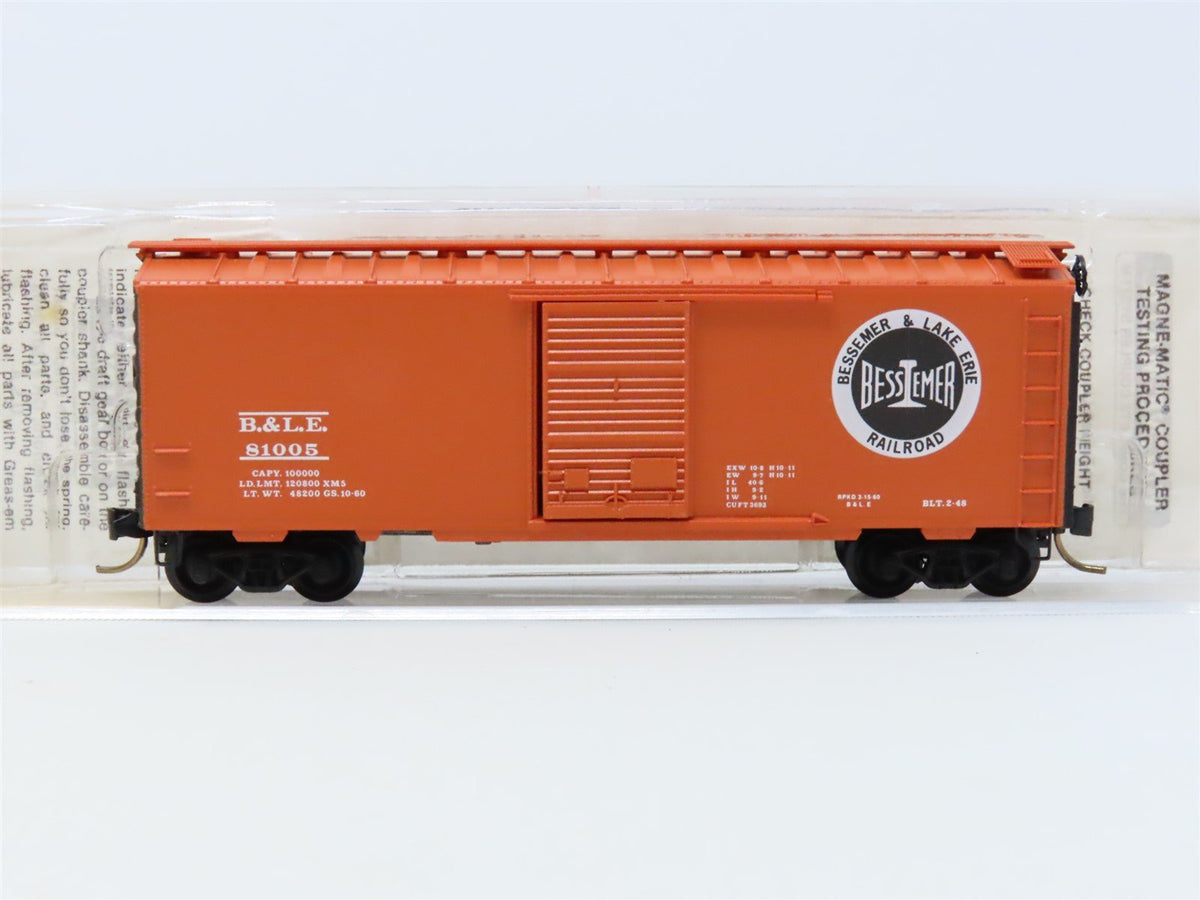 N Scale Micro-Trains MTL #20940 B&amp;LE Bessemer &amp; Lake Erie 40&#39; Box Car #81005