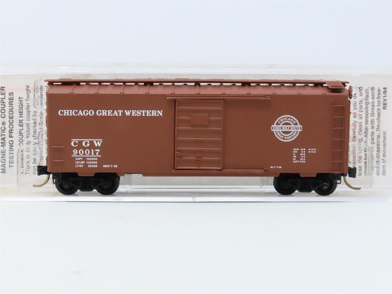 N Scale Micro-Trains MTL #20950 CGW "Cotton Belt Route" 40' Box Car #90017