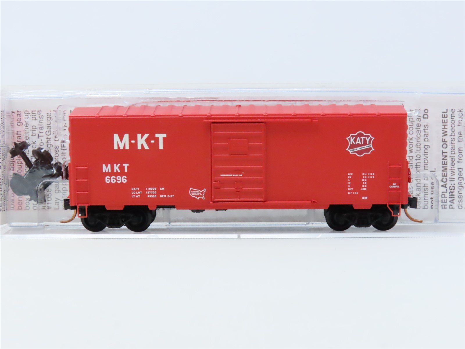 N Micro-Trains MTL #24320 MKT Missouri Kansas Texas "Katy" 40' Box Car #6696