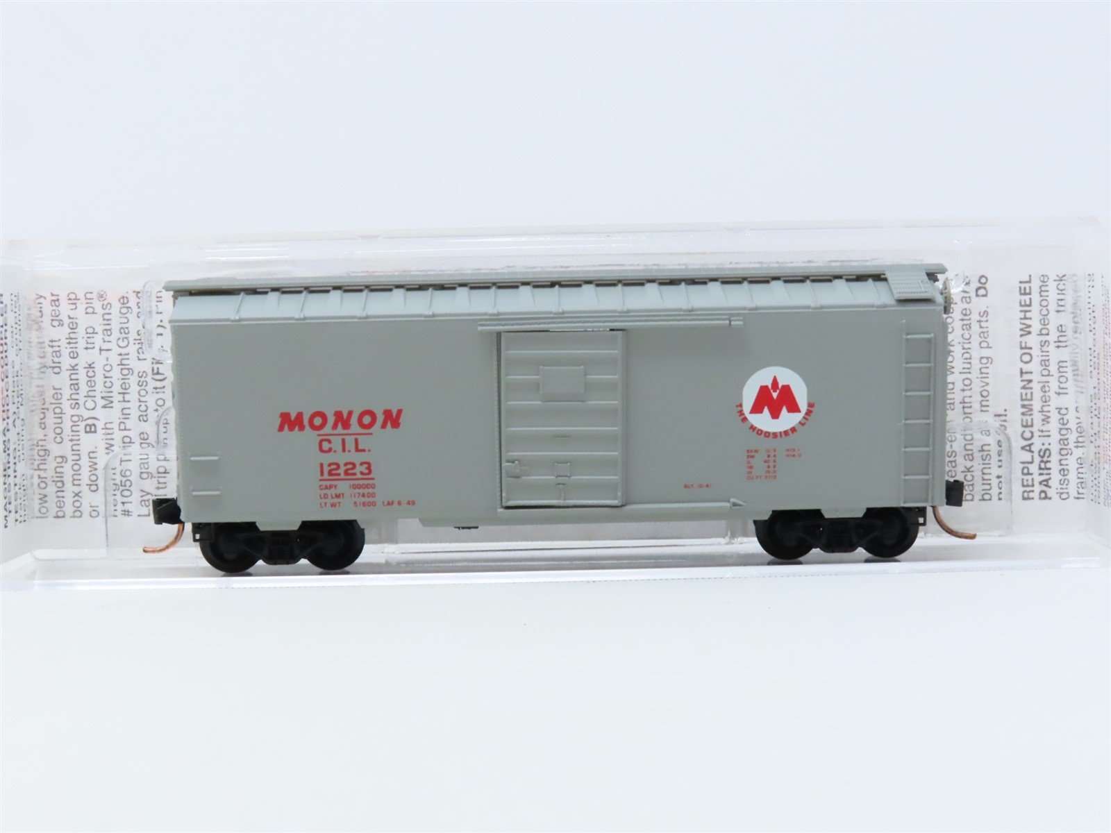 N Micro-Trains MTL #20576 CIL Monon "Hoosier Line" 40' Single Door Box Car #1223