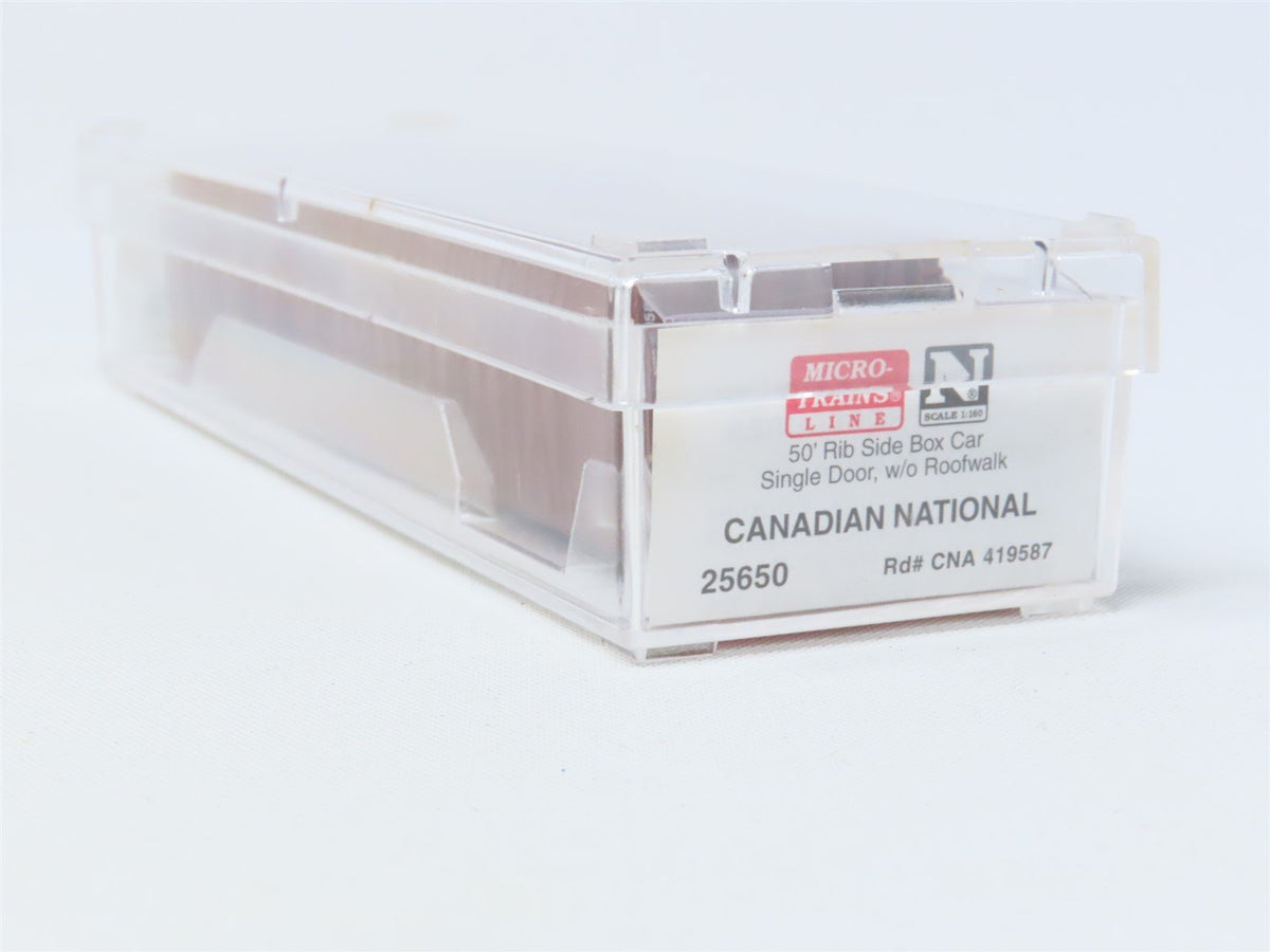 N Micro-Trains MTL #25650 CNA CN Canadian National 50&#39; Box Car #419587