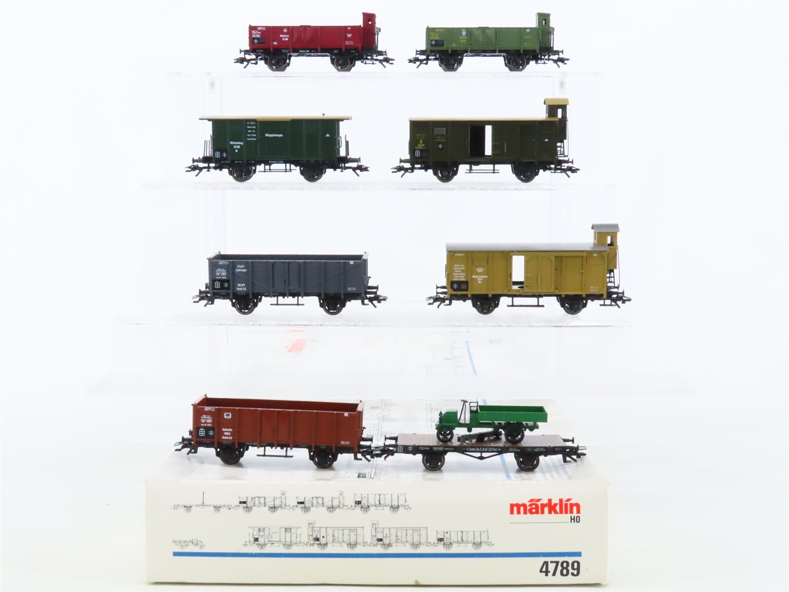 HO Marklin 4789 German State Railroads Car Association 1910s 8-Car Freight Set