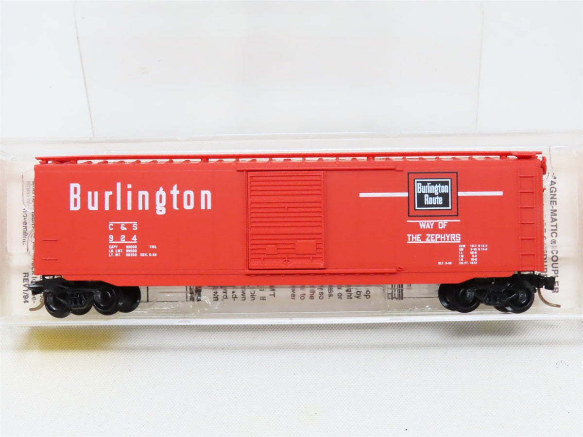 N Scale Micro-Trains MTL 31260 C&amp;S Burlington Route 50&#39; Single Door Box Car #924