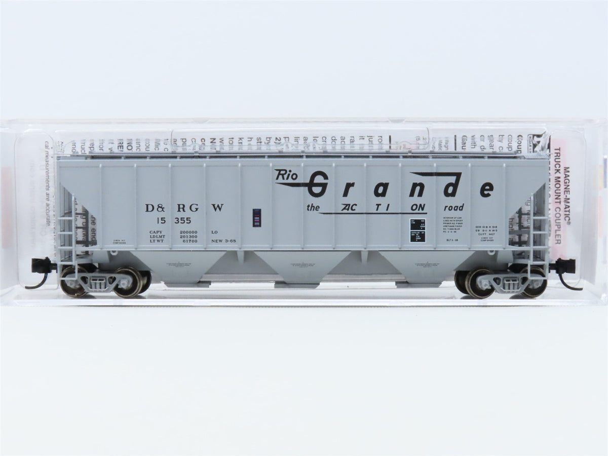 N Scale Micro-Trains MTL 09600071 D&amp;RGW Rio Grande 3-Bay Covered Hopper #15355
