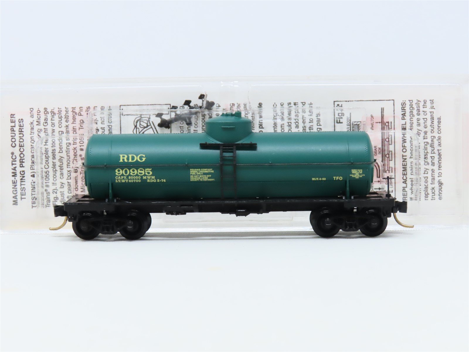 N Scale Micro-Trains MTL #65350 RDG Reading 39' Single Dome Tank Car #90985