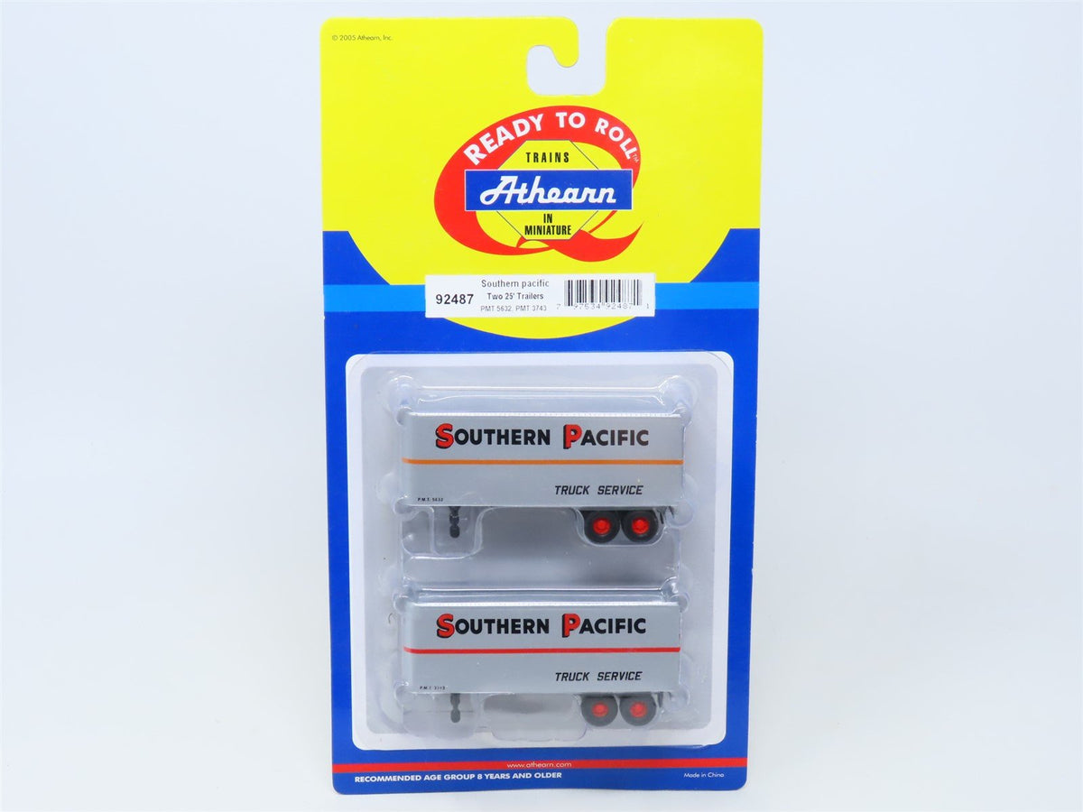 HO Scale Athearn #92487 SP Southern Pacific Truck Service 25&#39; Trailers (2-Pk.)