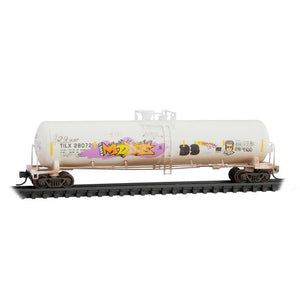 N Micro-Trains MTL 98305059 TILX 56' Tank Car Set 3-Pack - Weathered w/ Graffiti