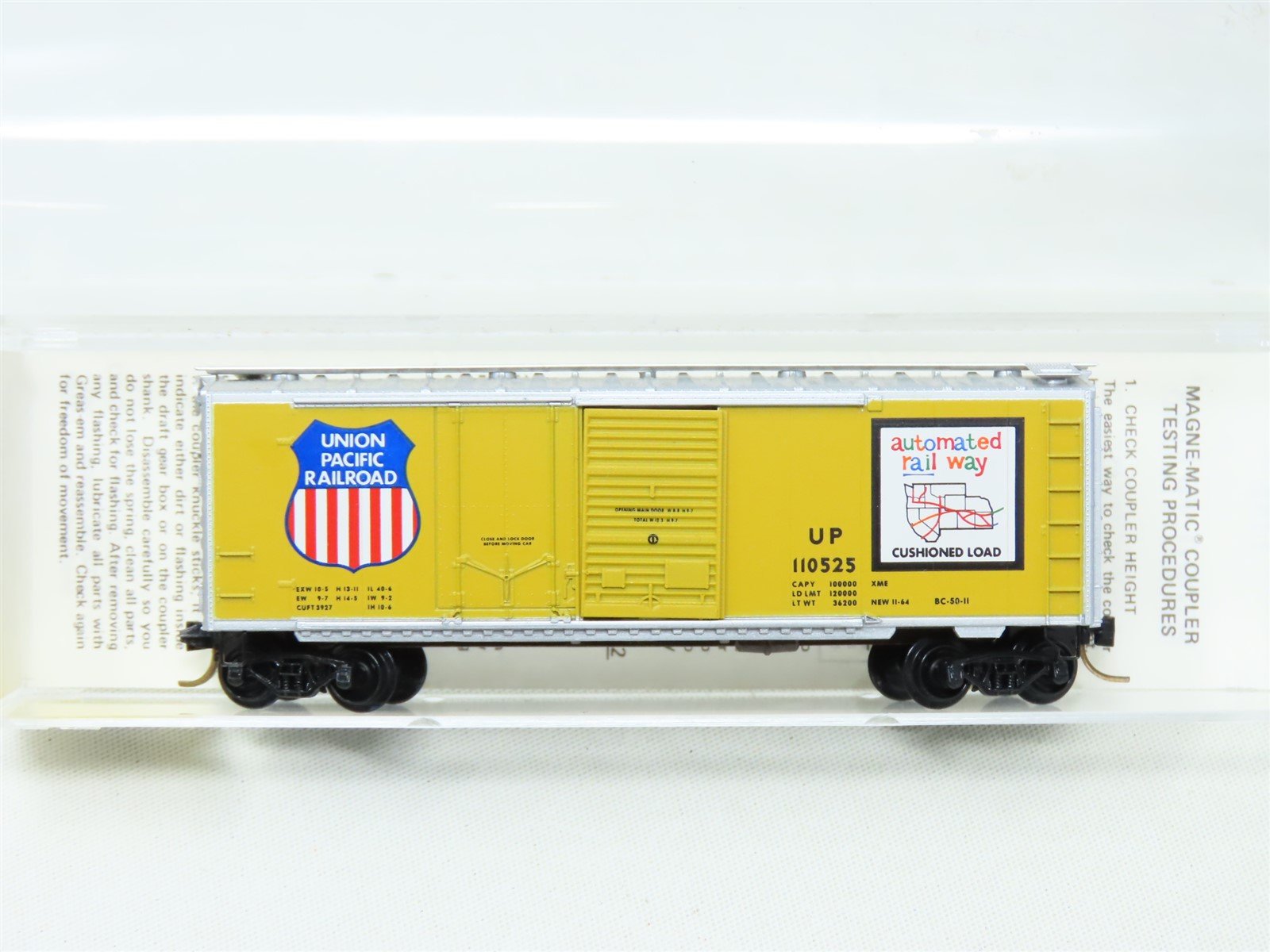N Scale Micro-Trains MTL Kadee 22050 UP Union Pacific 40' Box Car #110525