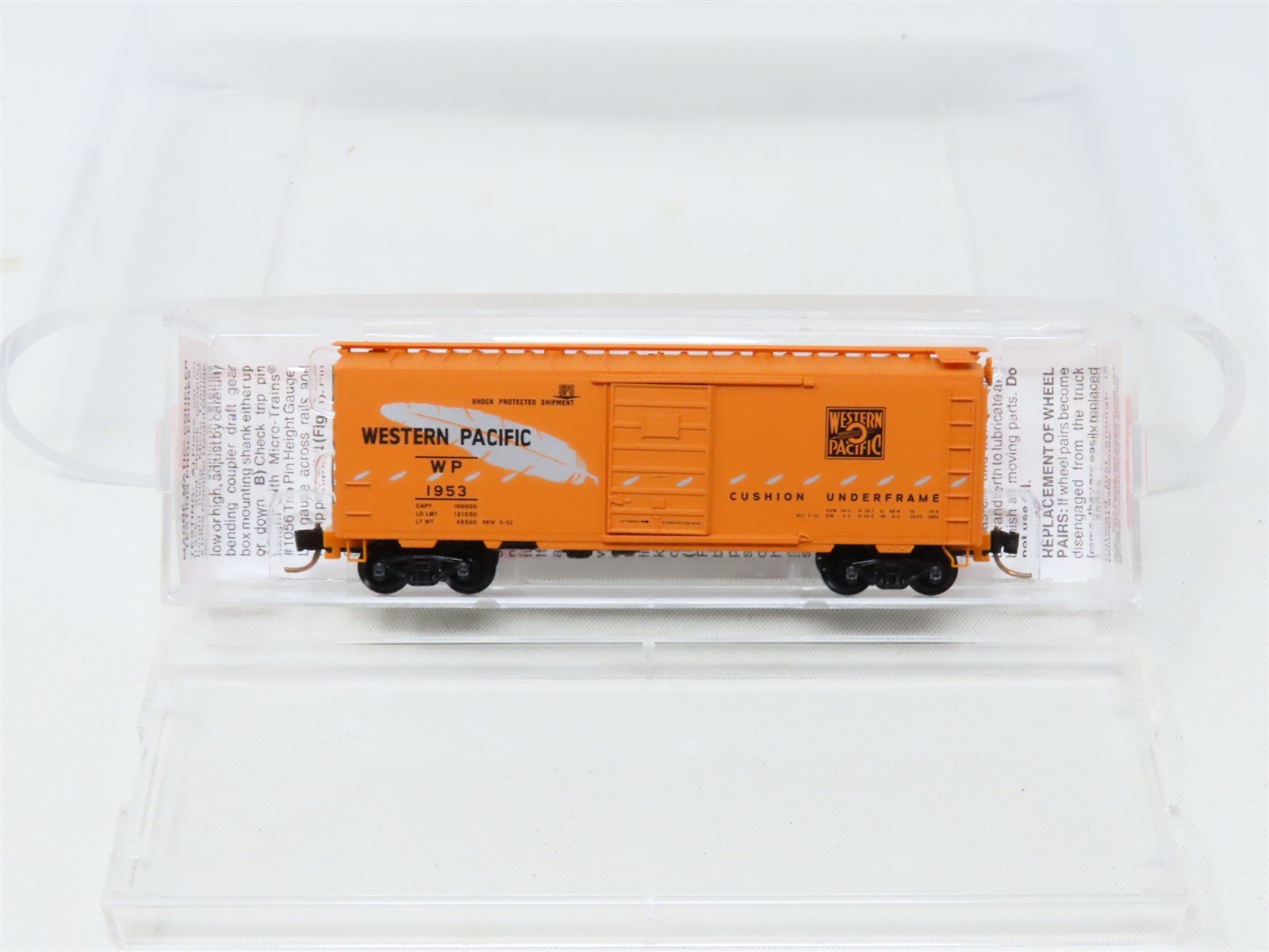 N Scale Micro-Trains MTL #20506 WP Western Pacific "Feather" 40' Box Car #1952