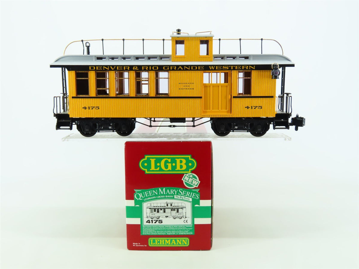 G LGB Queen Mary Series 4175 D&amp;RGW Rio Grande Drover&#39;s Caboose Combine Car #4175