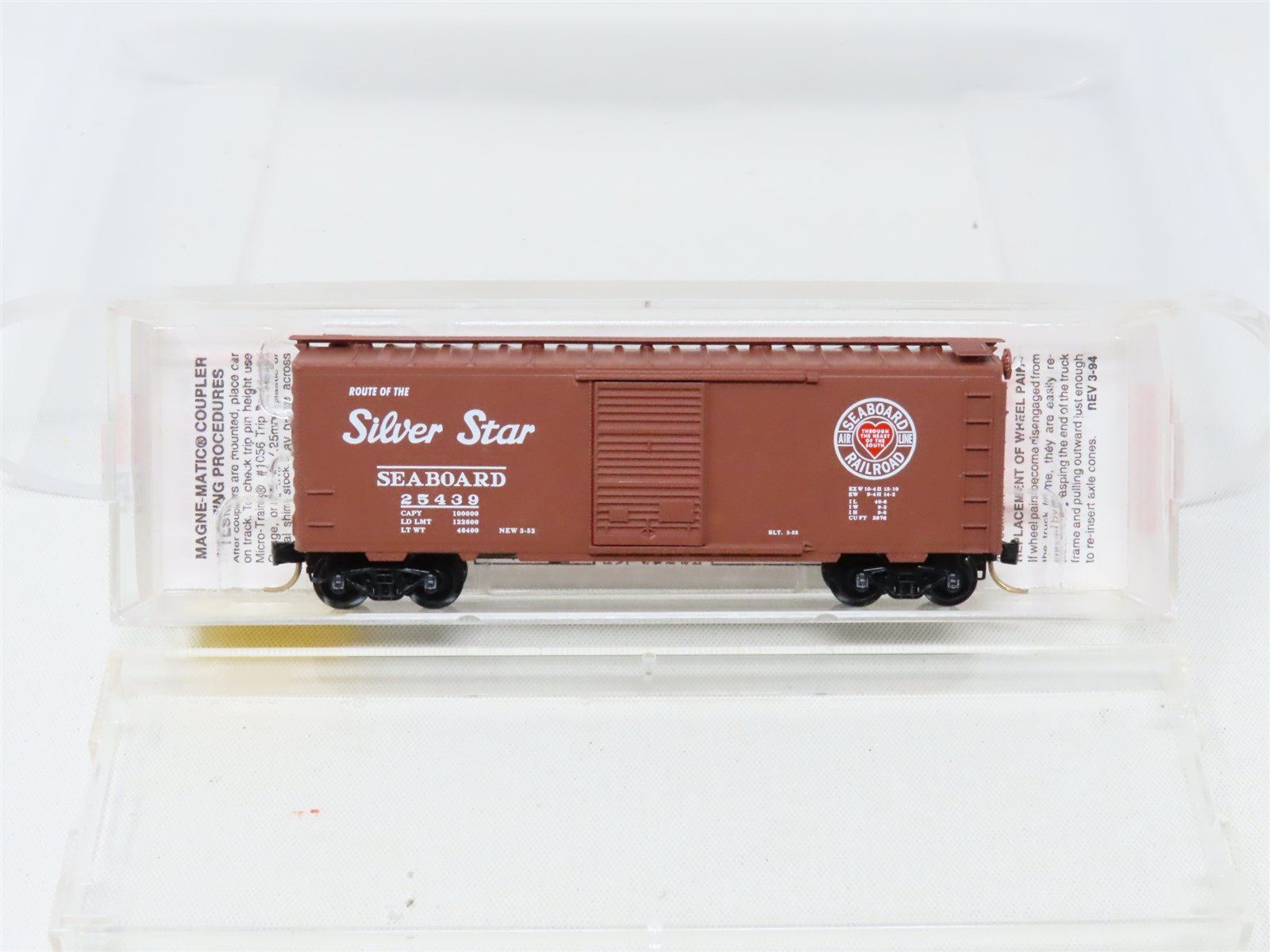N Micro-Trains MTL #20650 SAL Seaboard Air Line Silver Star 40' Box Car #25439