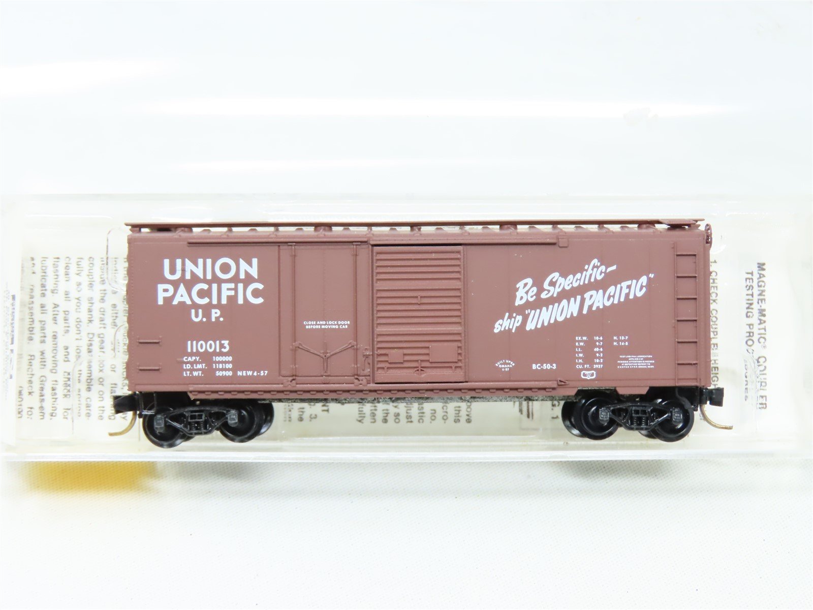 N Scale Micro-Trains MTL 22030 UP Union Pacific 40' Double Door Box Car #110013