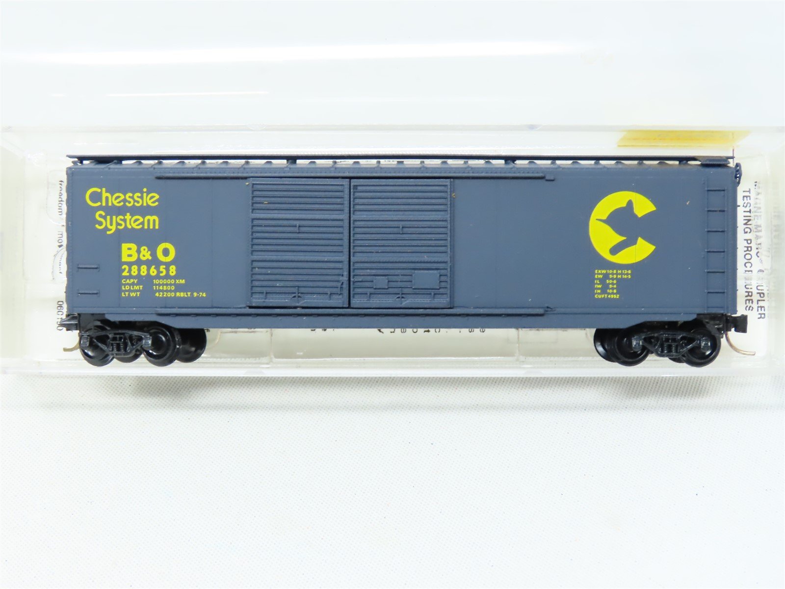 N  Micro-Trains MTL #34010 B&O Chessie System 50' Double Door Box Car #288658