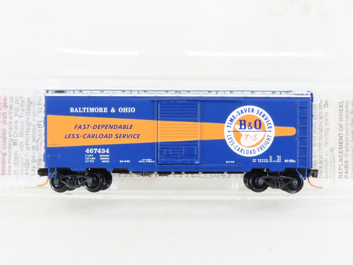N Scale Micro-Trains MTL 20266 B&amp;O Baltimore &amp; Ohio 40&#39; Boxcar #467434