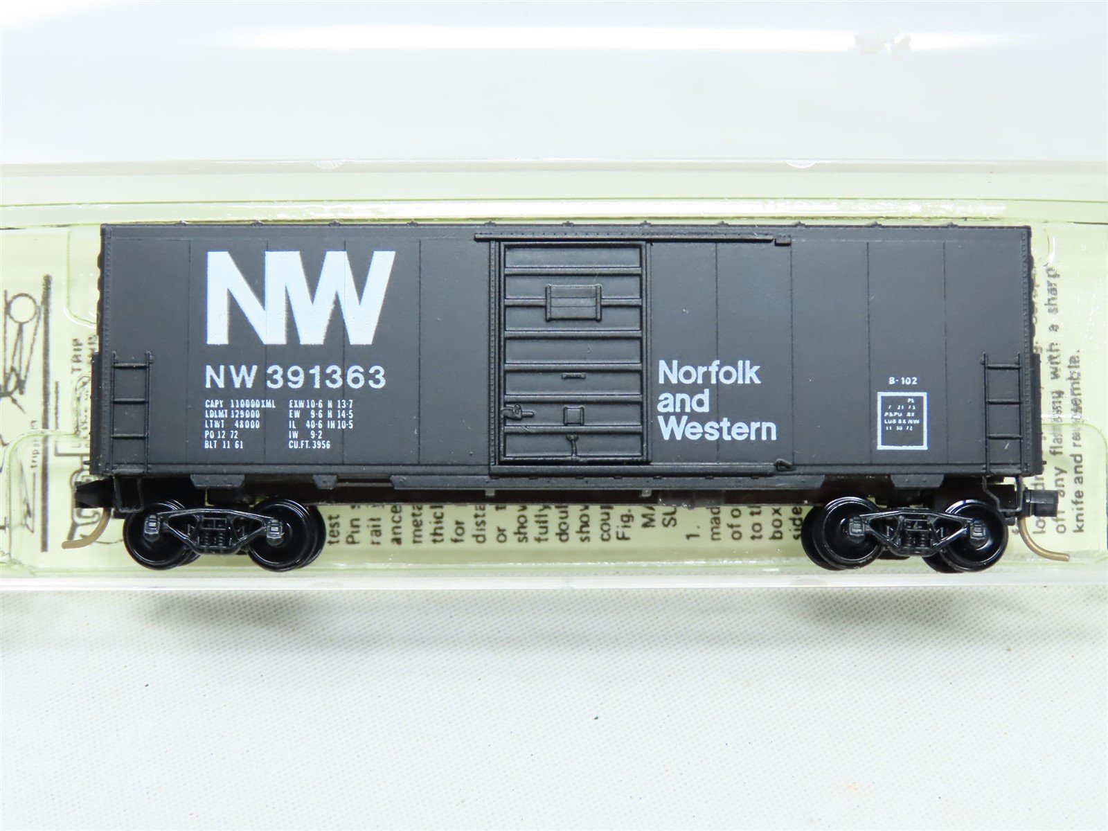 N Scale Micro-Trains MTL Kadee 24030 N&W Norfolk & Western 40' Box Car #391363