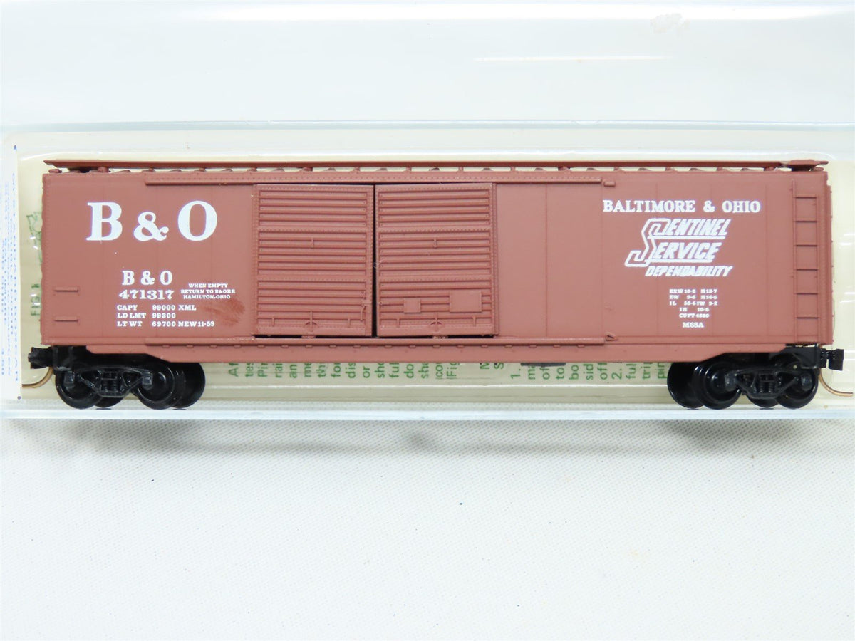 N Scale Micro-Trains MTL 34151 B&amp;O &quot;Sentinel Service&quot; Boxcar #471317-Blue Label