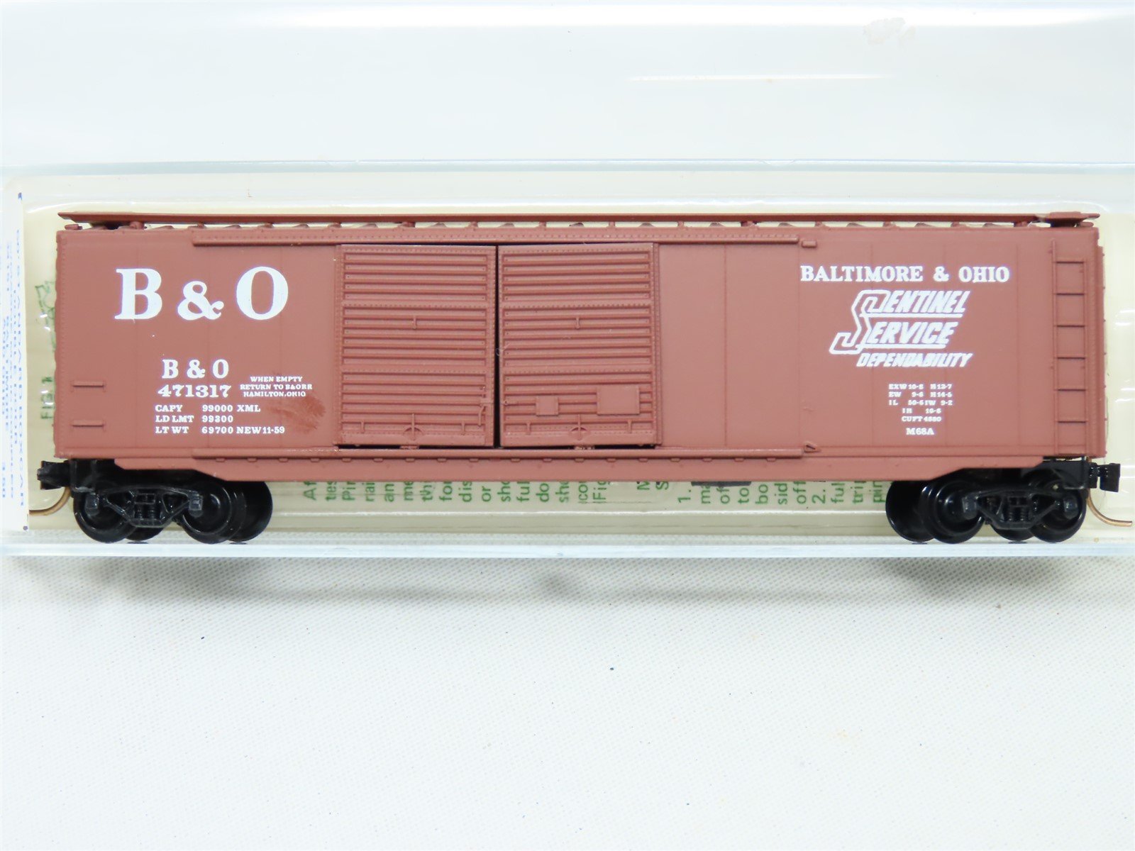 N Scale Micro-Trains MTL 34151 B&O "Sentinel Service" Boxcar #471317-Blue Label