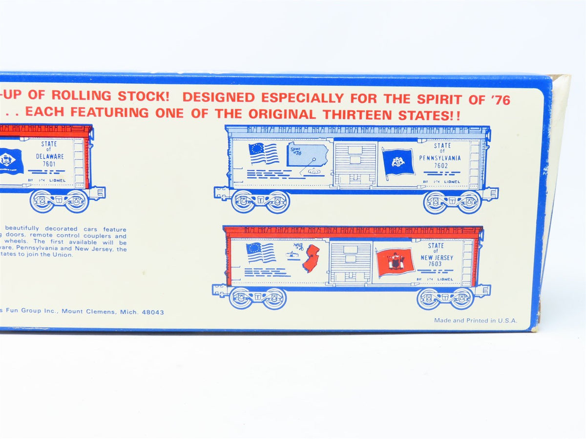 O Gauge 3-Rail Lionel 6-7603 Spirit of &#39;76 &quot;State of New Jersey&quot; 40&#39; Box Car