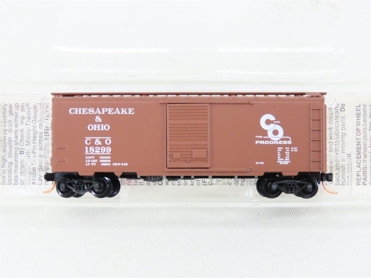 N Scale Micro-Trains MTL 20440 C&amp;O Chesapeake &amp; Ohio 40&#39; Boxcar #18299