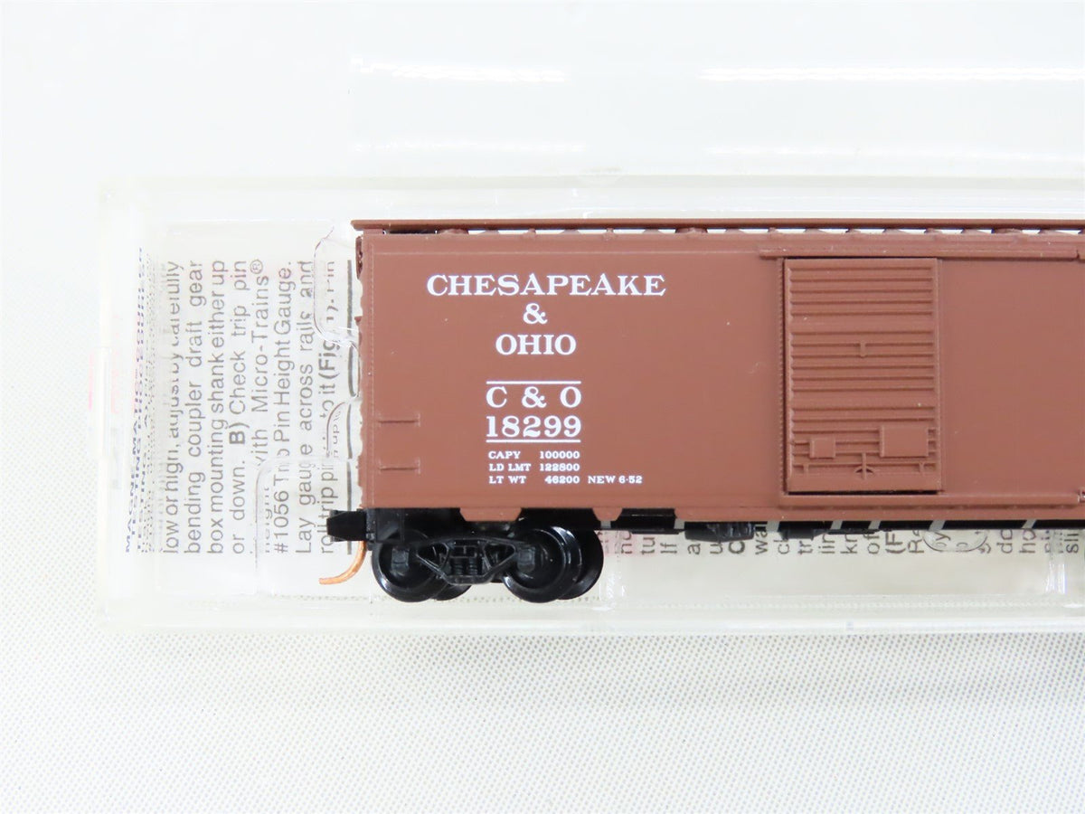N Scale Micro-Trains MTL 20440 C&amp;O Chesapeake &amp; Ohio 40&#39; Boxcar #18299