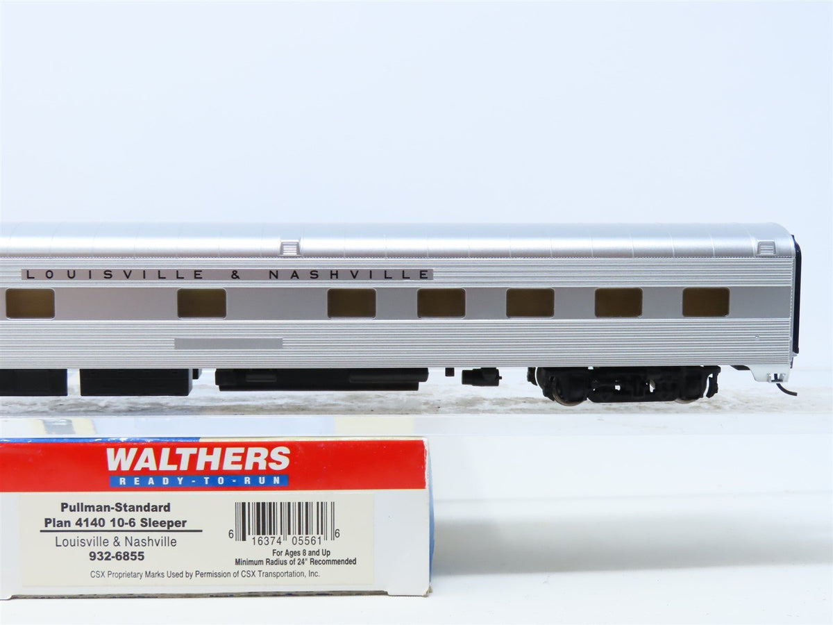 HO Scale Walthers #932-6855 L&amp;N Louisville &amp; Nashville 10-6 Sleeper Passenger