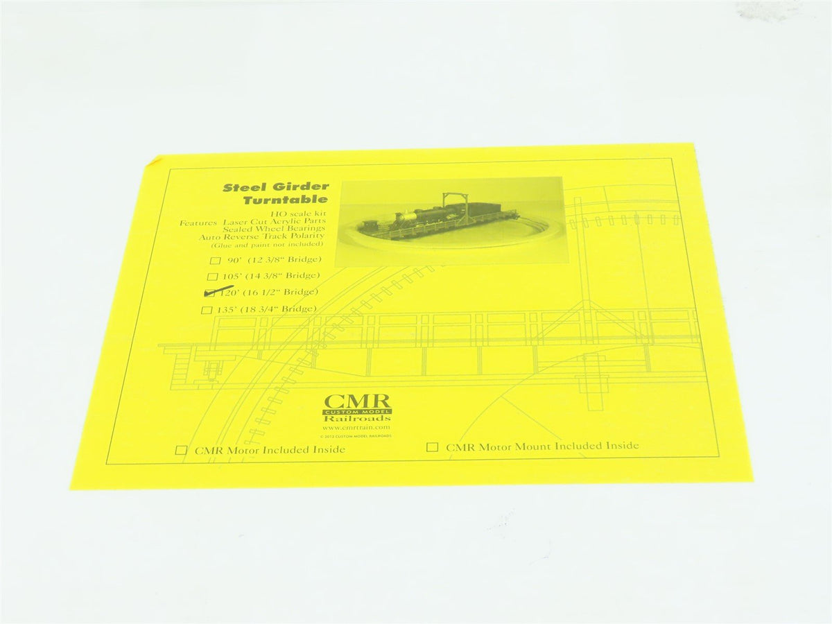 HO Scale CMR Laser Cut Acrylic Kit 120&#39; Steel Girder Turntable