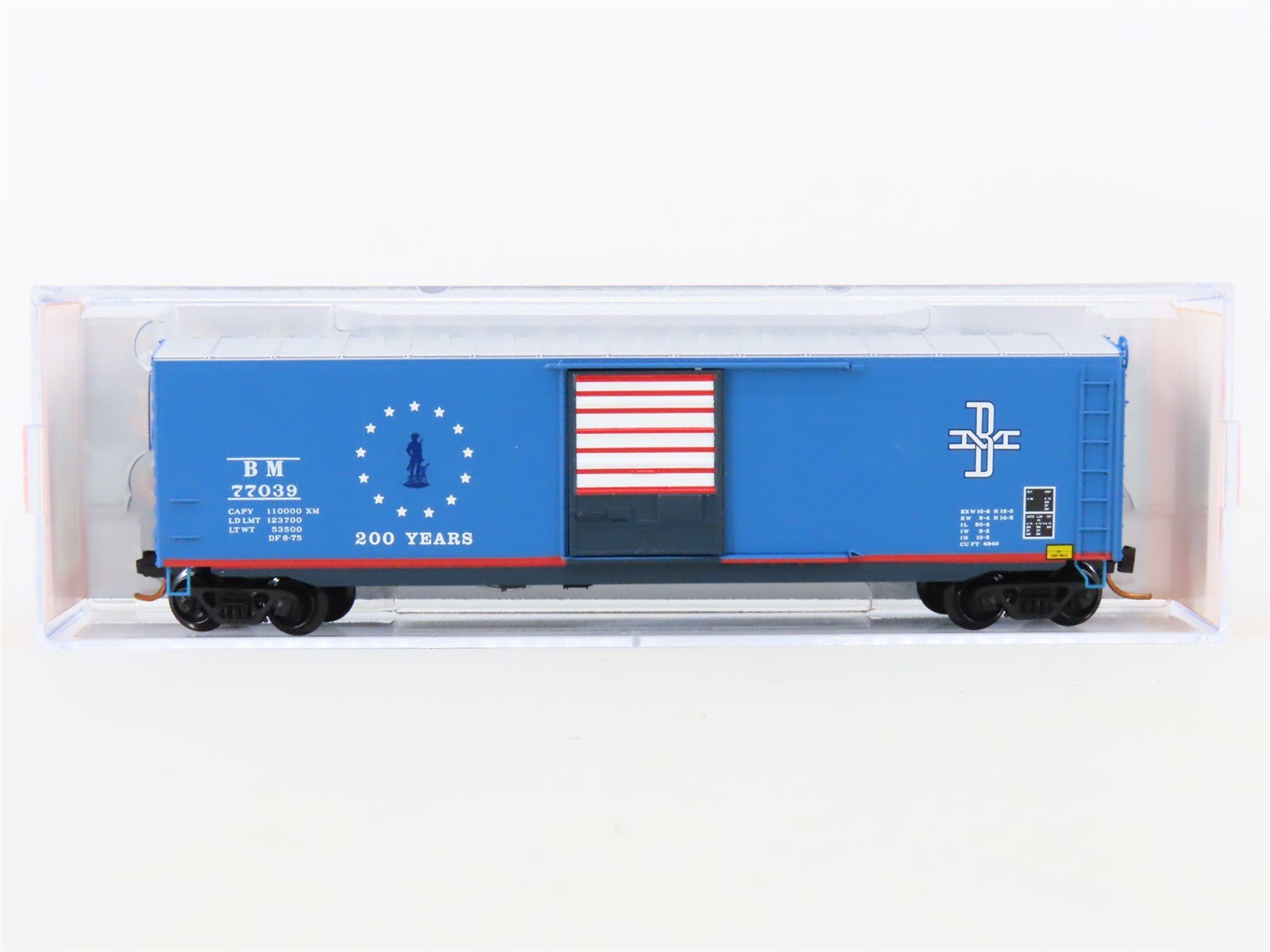 N Scale Micro-Trains MTL NSC 07-85 B&M Bicentennial 50' Steel Box Car #77039
