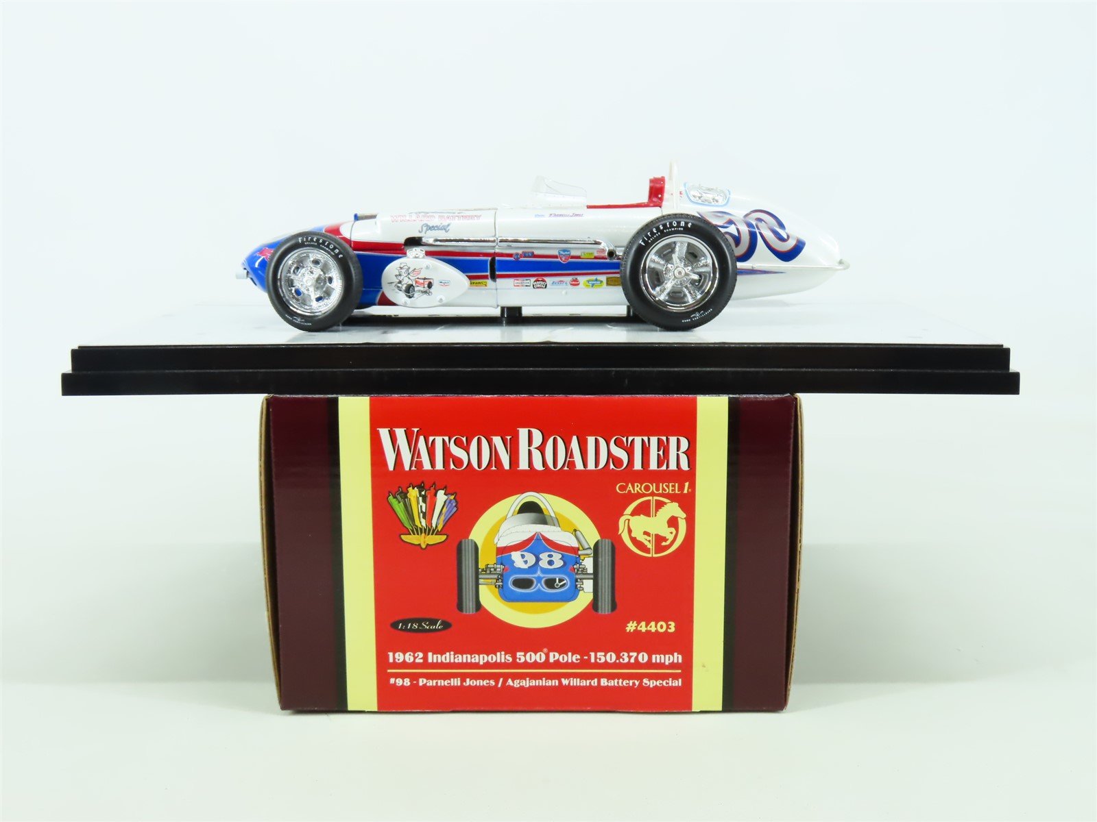 1:18 Scale Carousel 1 #4403 1962 Indianapolis 500 Pole Watson Roadster #98
