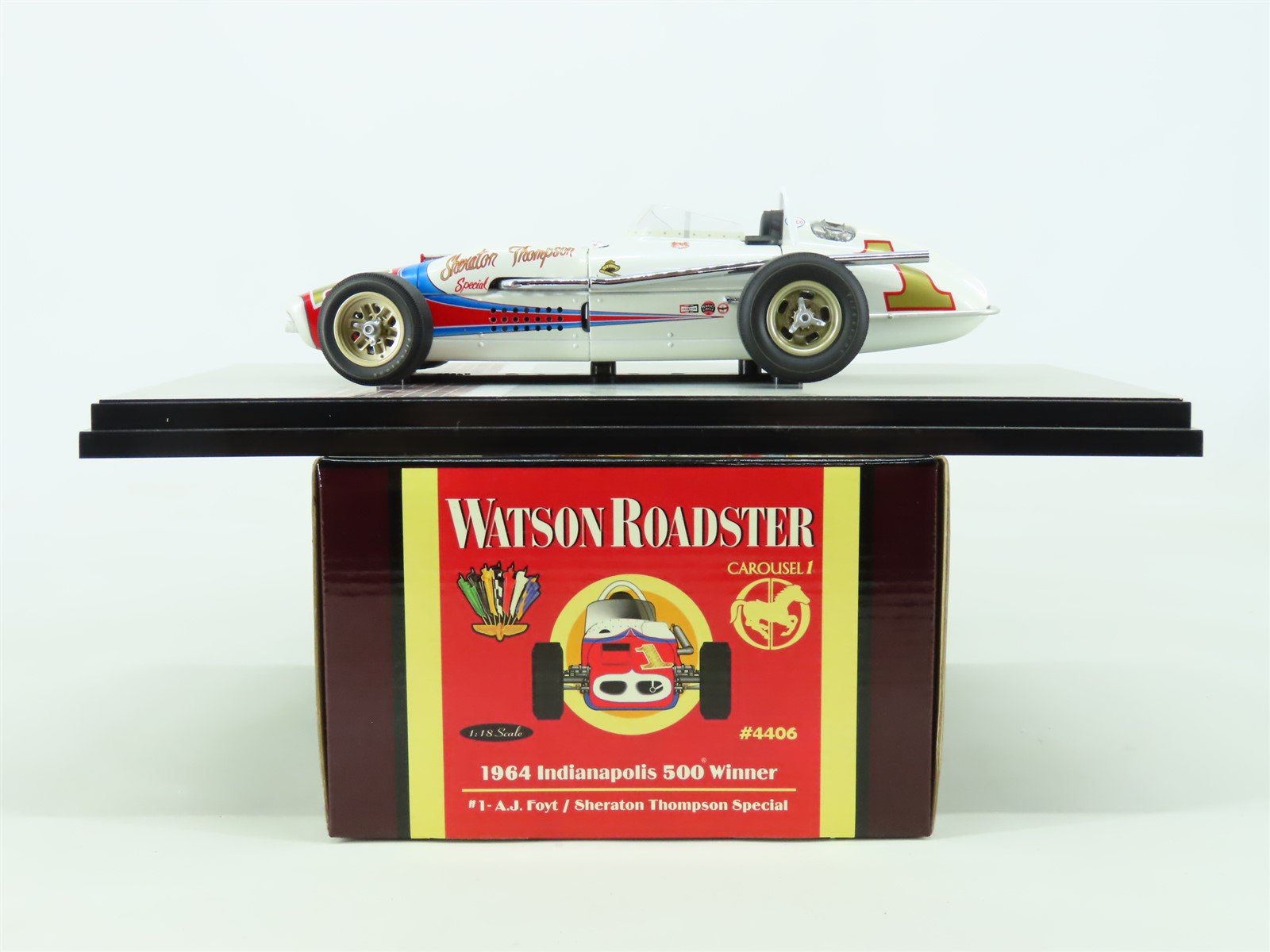 1:18 Scale Carousel 1 #4406 1964 Indianapolis 500 Watson Roadster #1 w/ COA