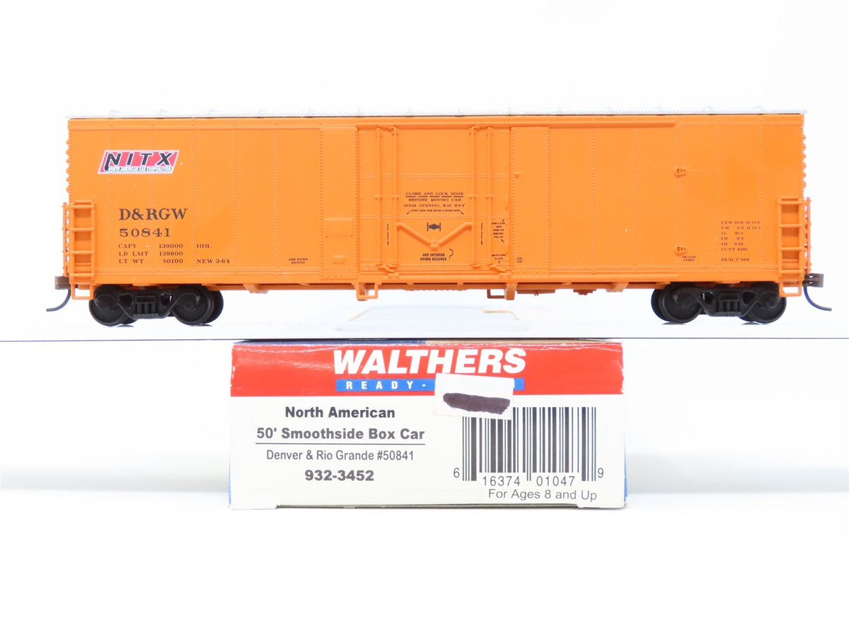 HO Scale Walthers 932-3452 D&amp;RGW Denver &amp; Rio Grande Western 50&#39; Box Car #50841
