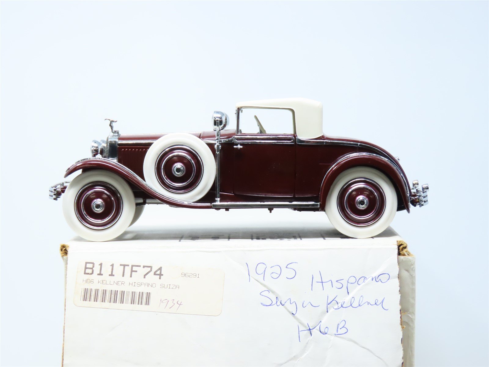1/24 Scale Franklin Mint #B11TF74 1925 Hispano-Suiza H6B Kellner w 