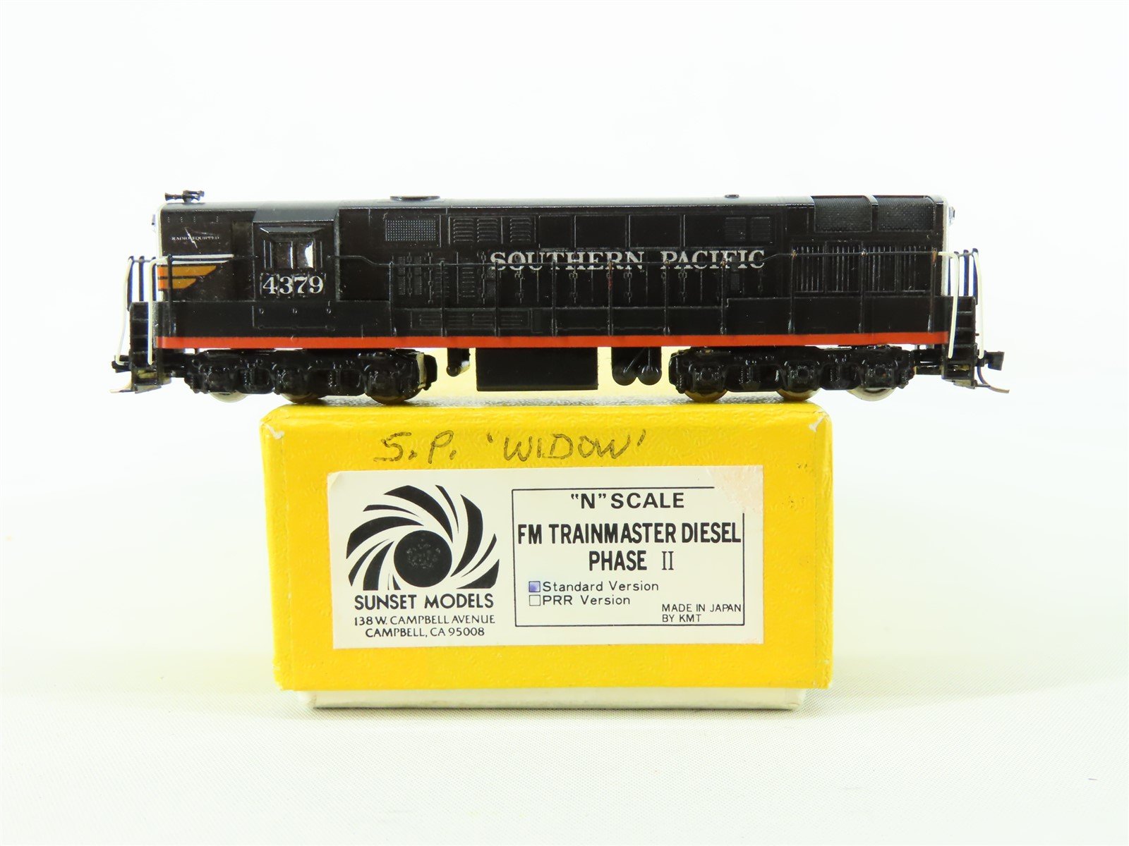 N Sunset Models/KMT BRASS SP "Black Widow" FM Trainmaster Diesel #4379 - Custom