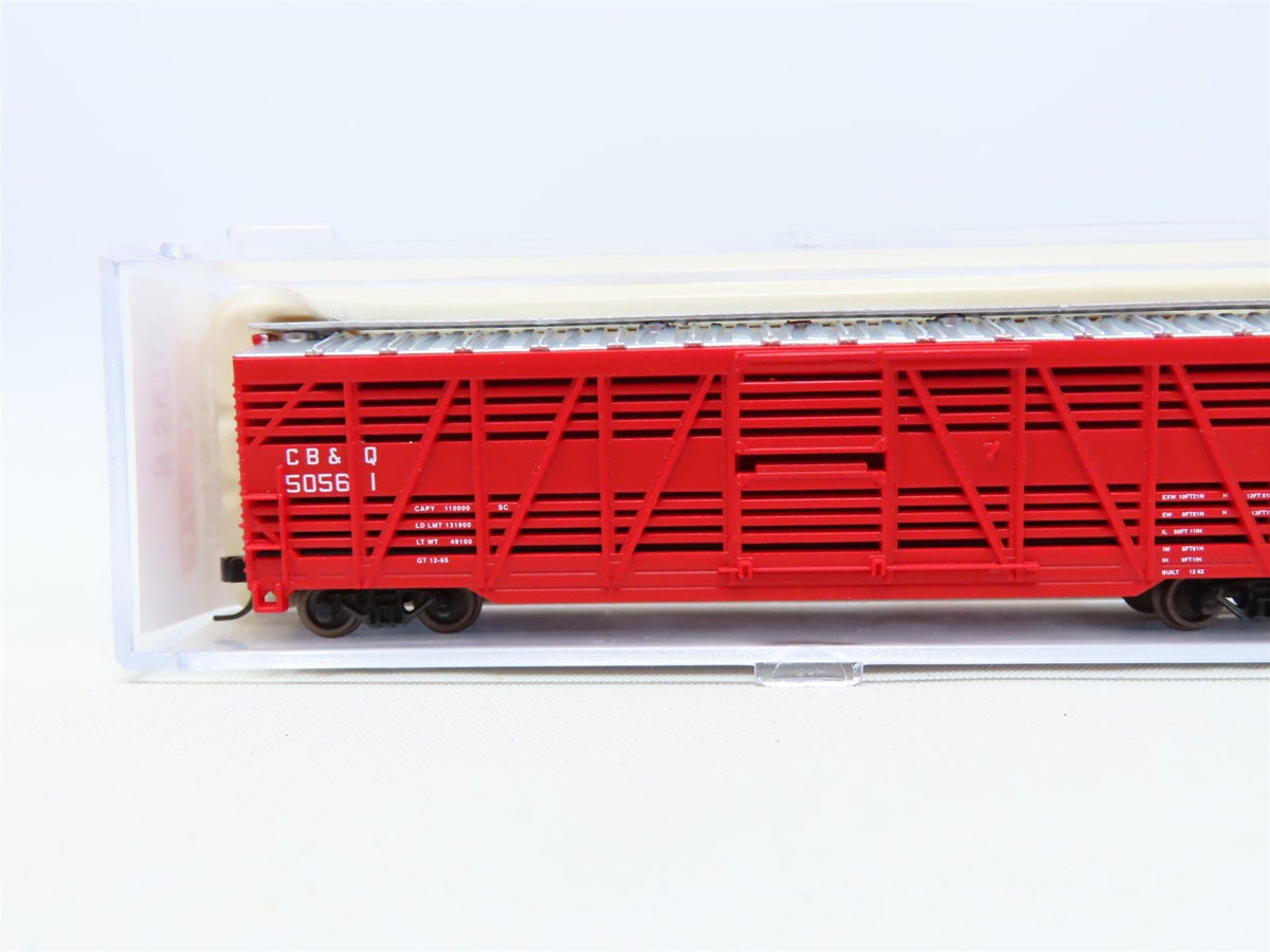 N Scale Atlas Trainman 35430A CB&amp;Q Burlington Route 50&#39; Stock Car #50561