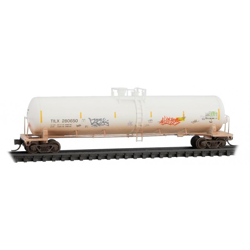 N Scale Micro-Trains MTL 98305059 TILX 56&#39; Tank Car Set 3-Pk Weathered Graffiti