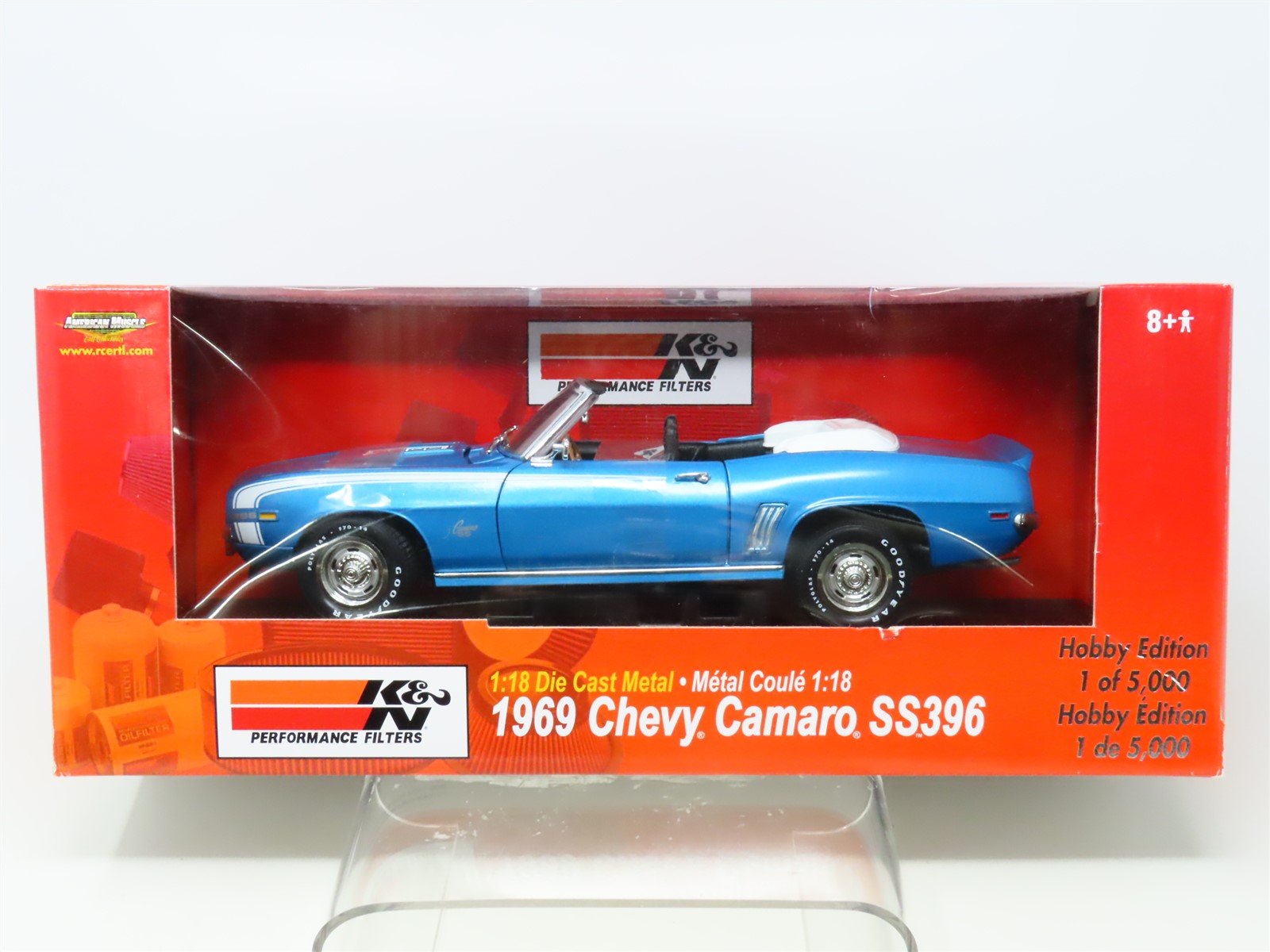 1:18 Scale ERTL American Muscle K&N Hobby Edition 36996 1969 Chevy Camaro SS396