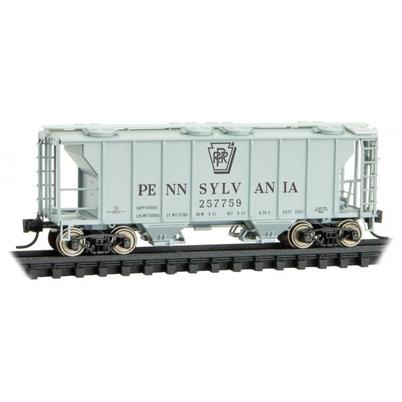 N Micro-Trains MTL 09500061 PRR Pennsylvania PS-2 2-Bay Covered Hopper #257759