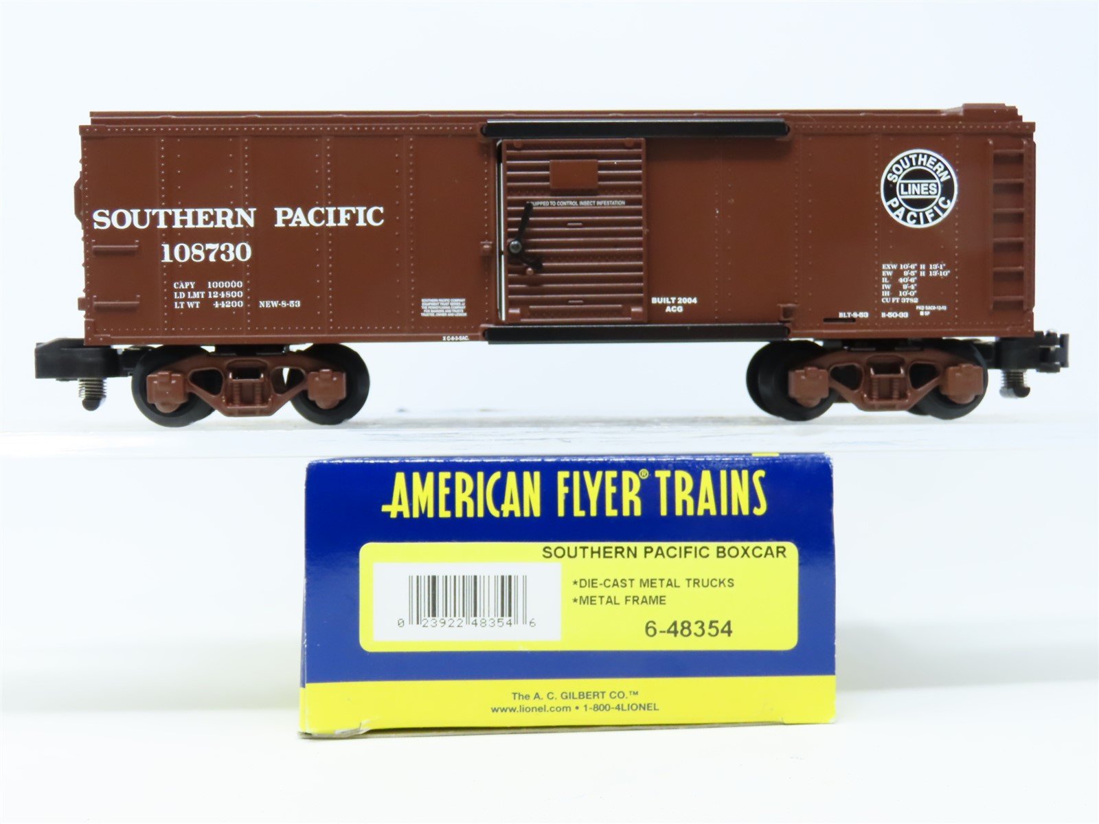 S Scale American Flyer 6-48354 SP Southern Pacific Single Door Box Car #108730