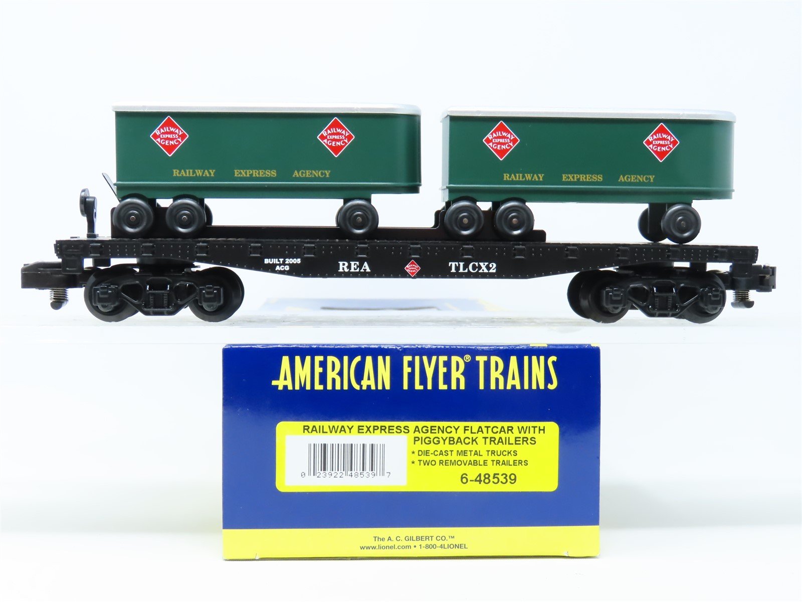 S Scale American Flyer 6-48539 REA Railway Express Agency Piggyback Flat Car #2