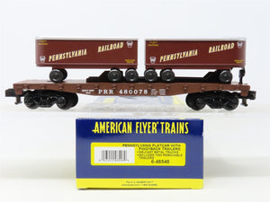 S Scale American Flyer 6-48548 PRR Pennsylvania Flatcar w/Trailers #480078