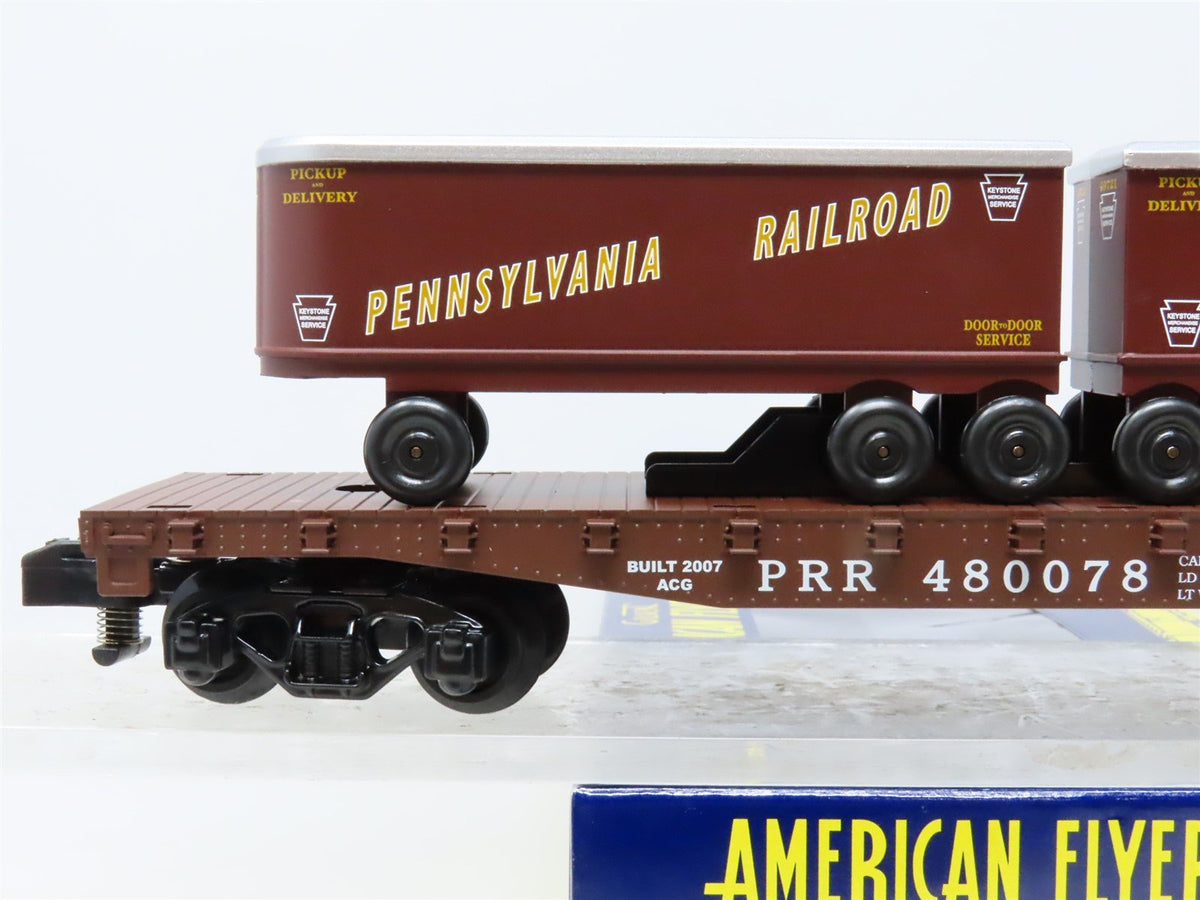 S Scale American Flyer 6-48548 PRR Pennsylvania Flatcar w/Trailers #480078