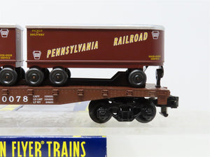 S Scale American Flyer 6-48548 PRR Pennsylvania Flatcar w/Trailers #480078