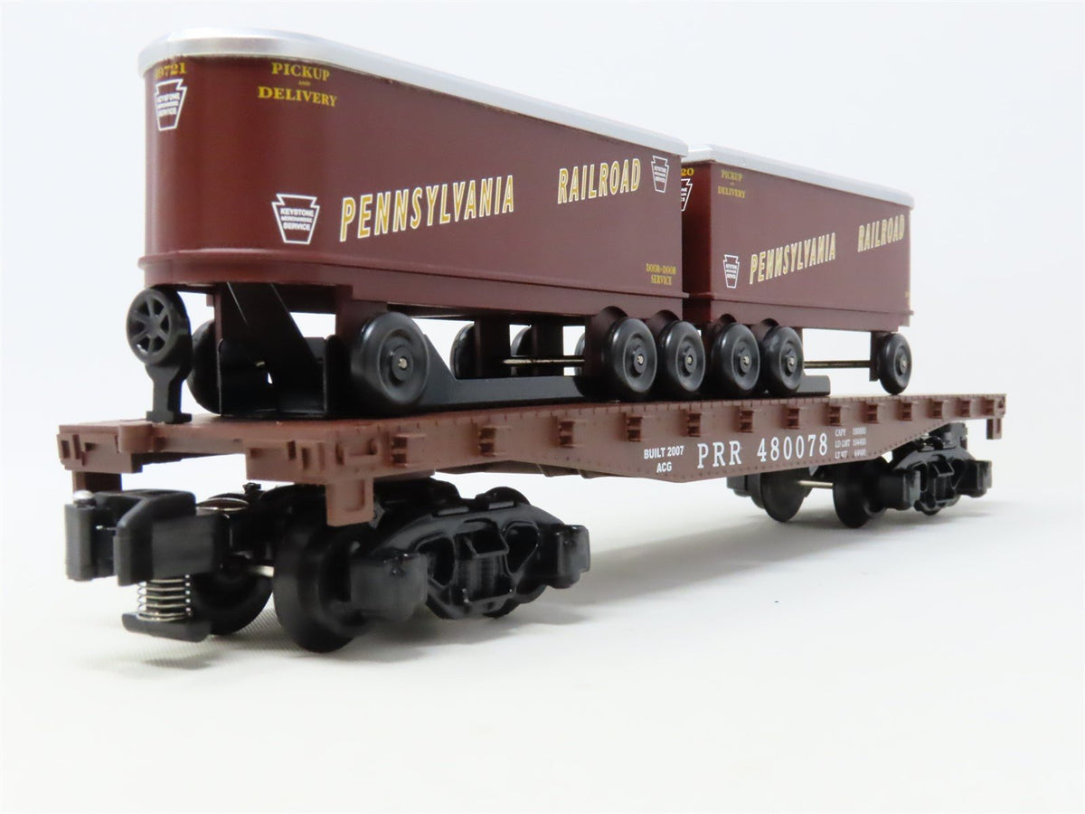 S Scale American Flyer 6-48548 PRR Pennsylvania Flatcar w/Trailers #480078