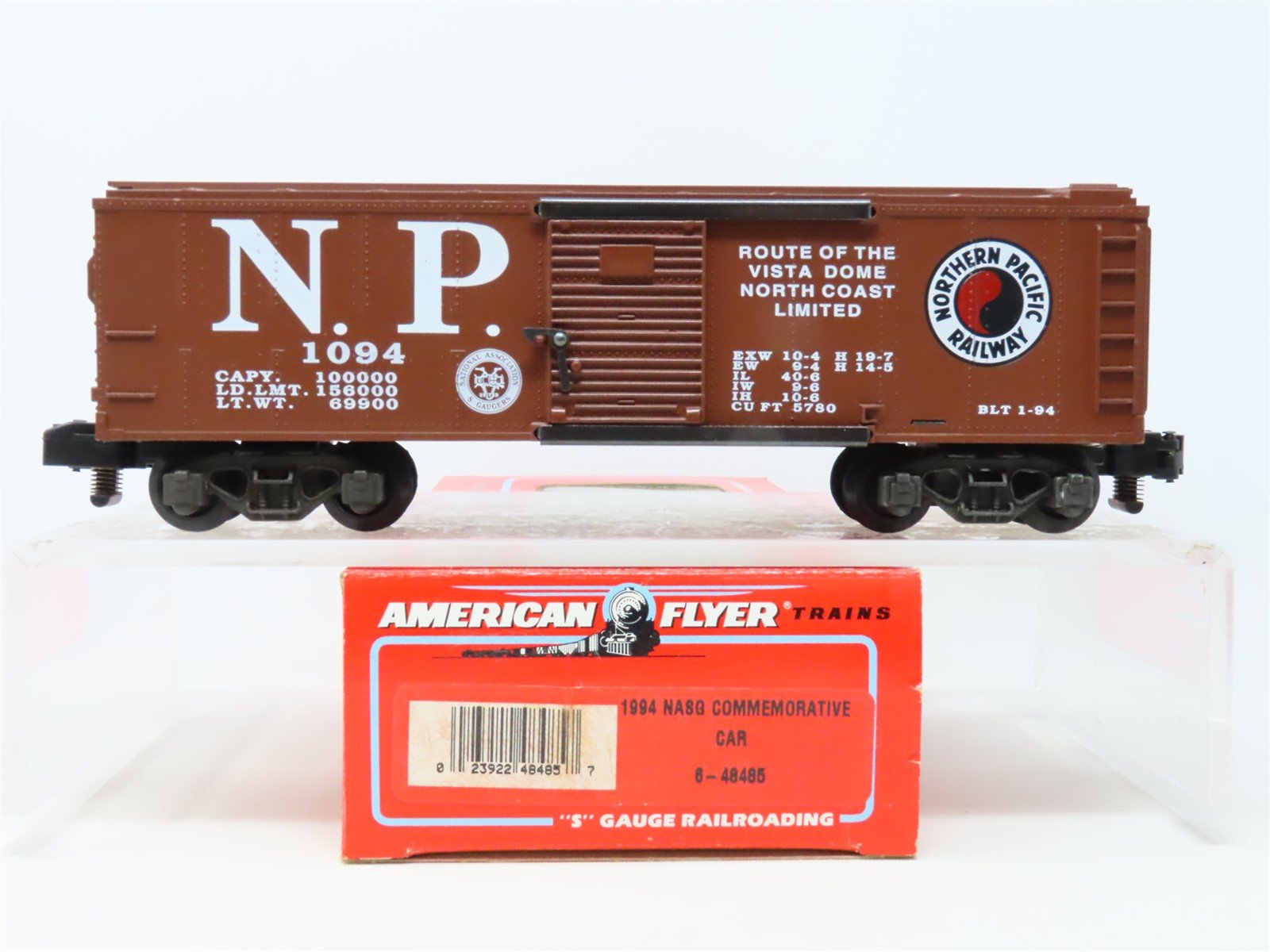 S Scale American Flyer 6-48485 NP Northern Pacific Boxcar #1094