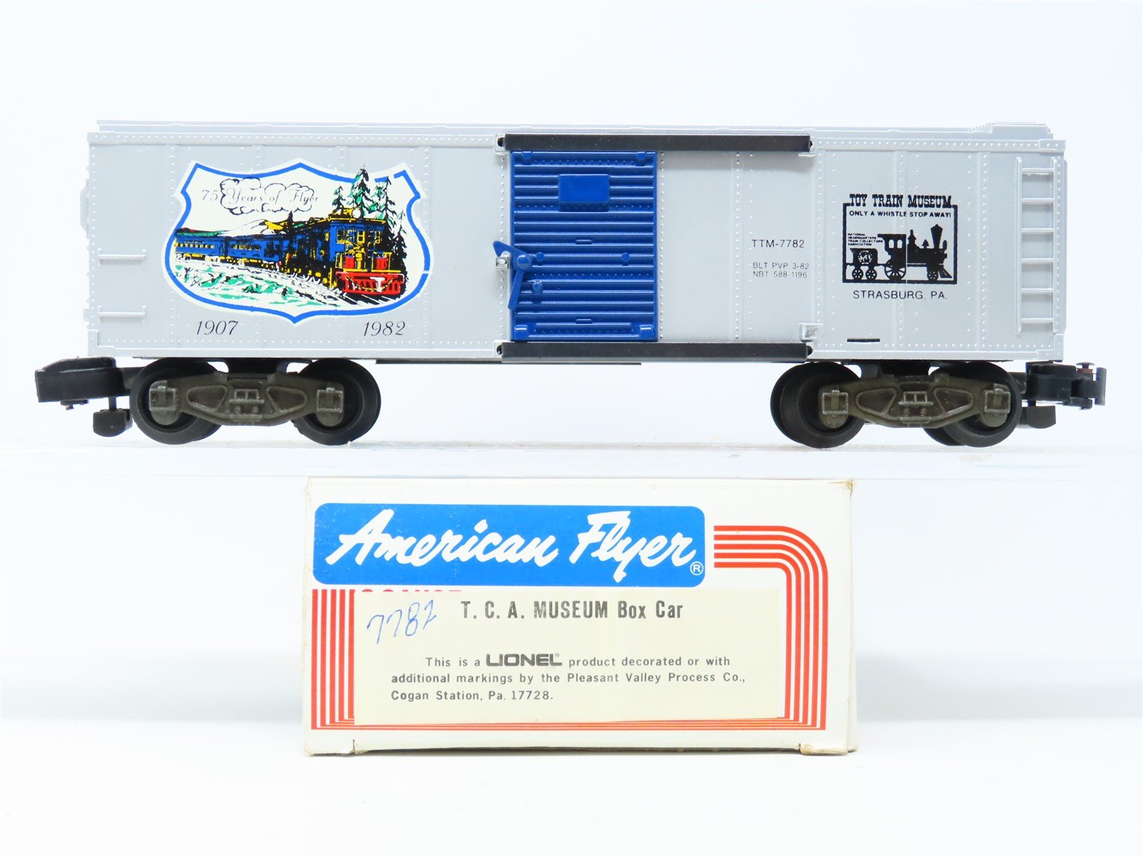 S Scale American Flyer TTM Toy Train Museum 75 Years of Flyer Box Car #7782