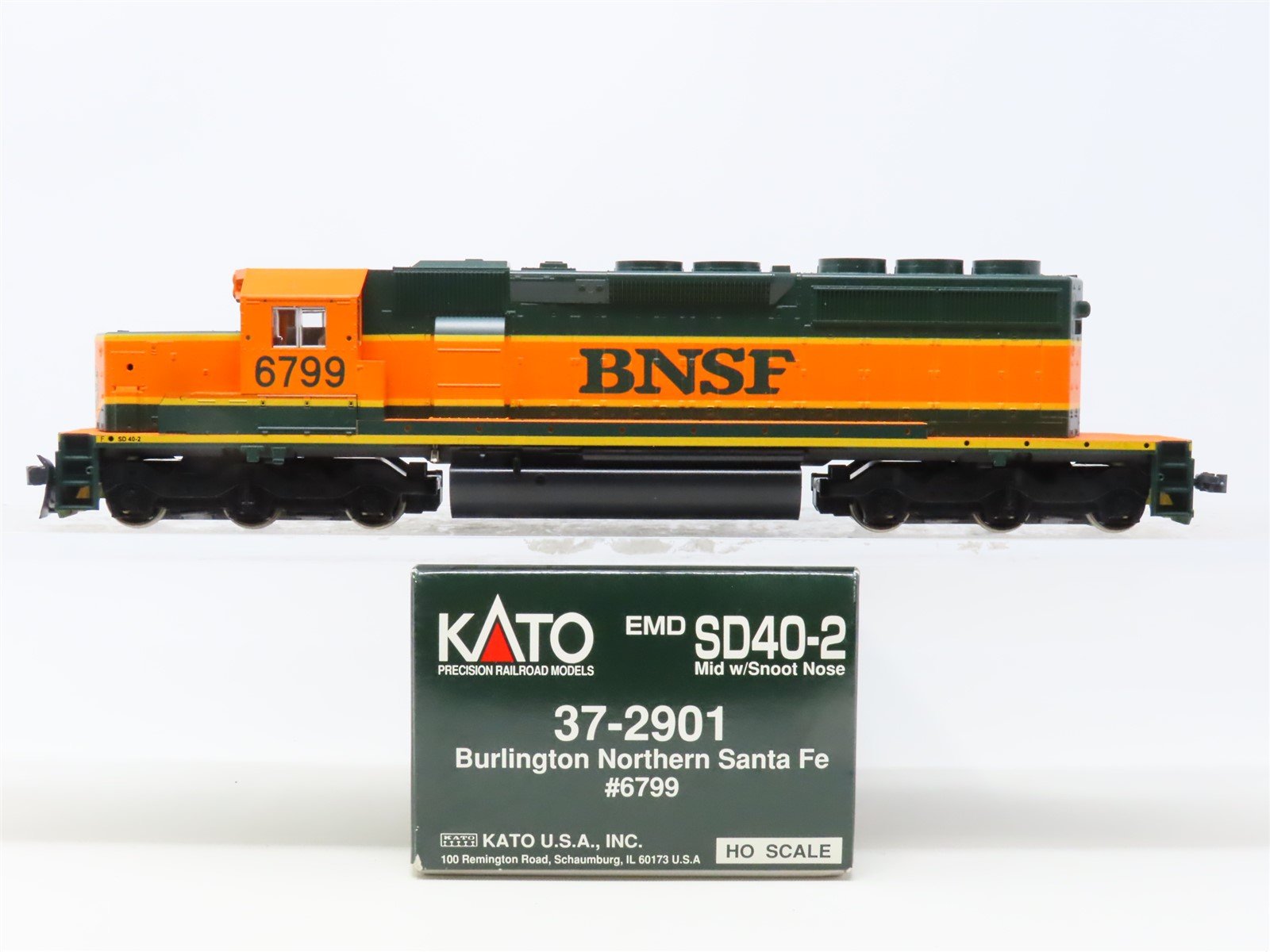 HO KATO 37-2907 BNSF Railway EMD SD40-2 Snoot Nose Diesel #6799 - DCC Ready